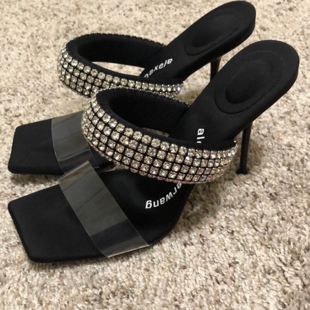Alexander Wang Rhinestone-Embellished transparent-strap sandals